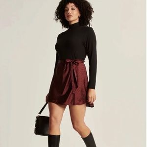 Abercrombie satin wrap mini skirt